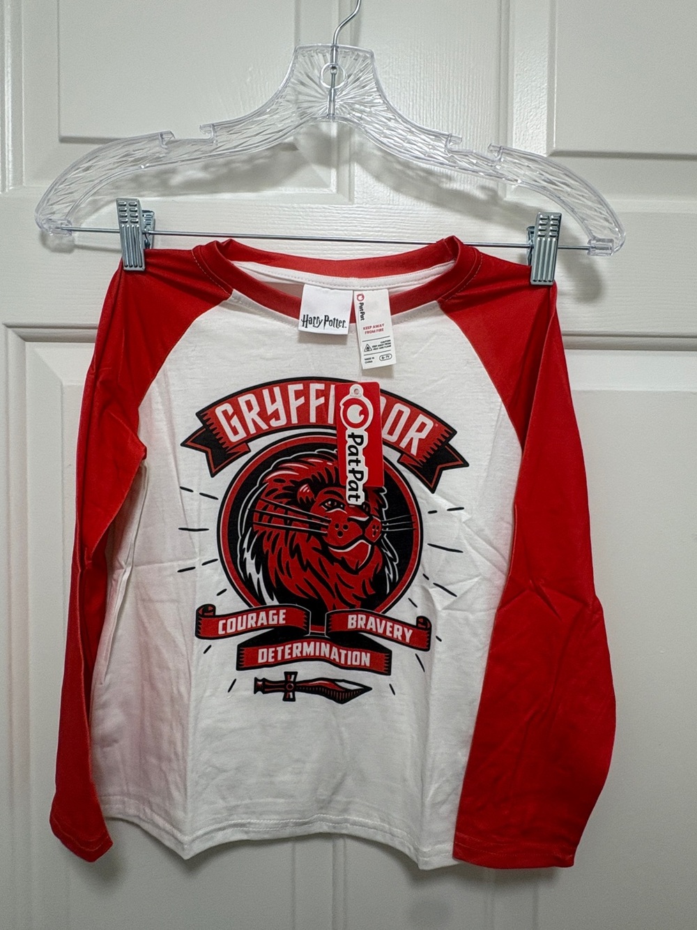 PatPat Red and White Gryffindor Long Sleeve Tee